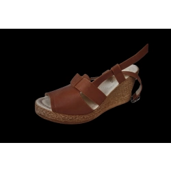 Skórzane sandały brązowe obcas 8 cm nr 38