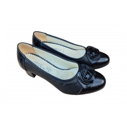 Czółenka damskie ze skóry czarny obc.4 cm nr.37