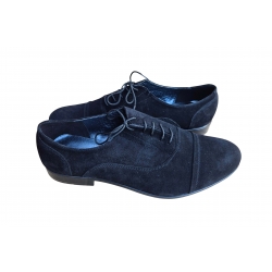 Eleganckie skórzane półbuty Moskała czarne tęg G nr.45