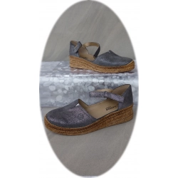 Espadryle damskie szare koturn 4cm nr.38