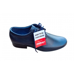 Wygodne skórzane półbuty dziecięce granatowe tęg G nr.35