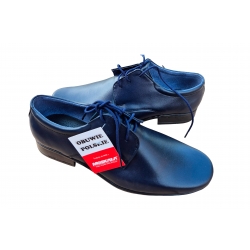 Eleganckie skórzane półbuty Moskała granatowe tęg G nr.37