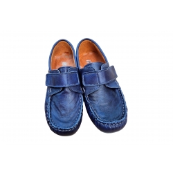 Wygodne skórzane półbuty dziecięce niebieskie tęg G nr.33