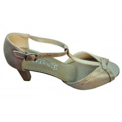 Sandały damskie ze skóry beż obcas 7cm nr.41