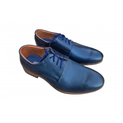 Skórzane półbuty Moskała granatowe męskie nr 39