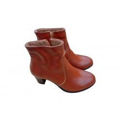 Botki brązowe skórzane obc.7cm nr.37