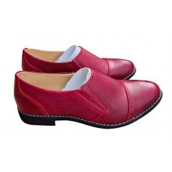 Półbuty damskie ze skóry bordo tęg.G obc.3 nr.37