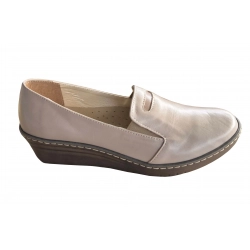 Czółenka damskie ze skóry cappuccino obc.4cm nr.37