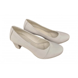 Czółenka damskie ze skóry cappucino obc.6cm nr.37