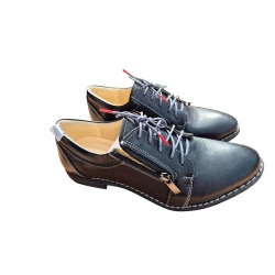 Półbuty damskie ze skóry czarne tęg.G obc.3 nr.41