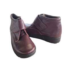 Botki damskie skórzane burgund obc.3cm nr.37