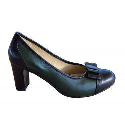 Czółenka damskie ze skóry zielone obc.7cm nr.37