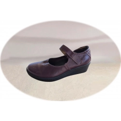 Czółenka damskie ze skóry bordowe obc.5 cm nr.37