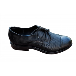 Eleganckie skórzane półbuty Moskała czarne tęg G nr.44