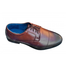Eleganckie skórzane półbuty Moskała brązowe tęg G nr.42