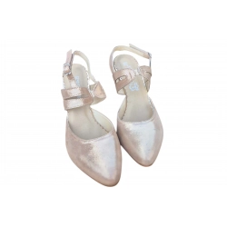 Sandały damskie skórzane  beżowe obcas 8cm nr.37