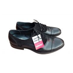 Skórzane półbuty Moskała czarne męskie nr 43