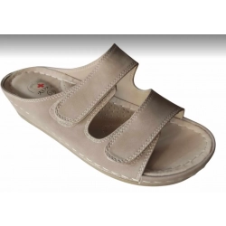 klapki bez z regulacją na szeroką stopę koturn rzep 39