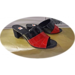 Klapki damskie czarne obcas 6cm nr.43