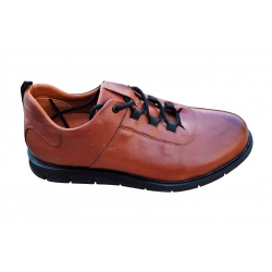 Eleganckie skórzane półbuty Brązowe tęg G nr.43