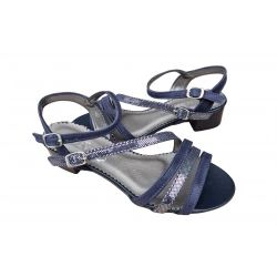 Sandały damskie ze skóry granat_satyna nr.37 obc.4