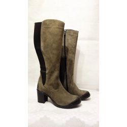 Kozaki   SKÓRA OBCAS  7 CM  NUBU POPIEL 36