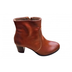Botki brązowe skórzane obc.7cm nr.37