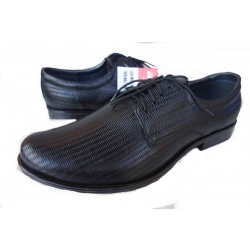 Skorzane BUTY MESKIE szerokie TĘGOSĆ H  CZARNE 43