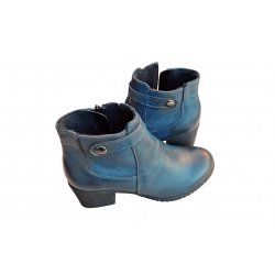 Botki popielate skórzane ob.6cm nr.37