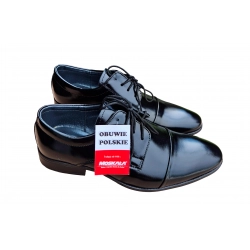 Eleganckie skórzane półbuty Moskała czarne tęg G nr.38