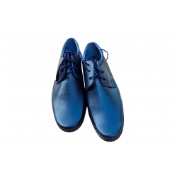 Eleganckie skórzane półbuty Moskała granatowe tęg G nr.37
