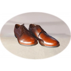 Eleganckie Skórzane półbuty brązowe tęg G nr.41