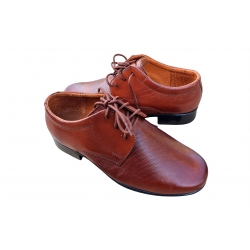 Wygodne skórzane półbuty dziecięce brązowe tęg G nr.30
