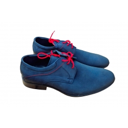 Eleganckie skórzane półbuty niebieskie tęg G nr.38