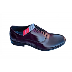 Eleganckie skórzane półbuty Moskała bordowe tęg G nr.42