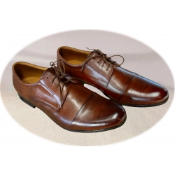 Ponadczasowe Skórzane półbuty brązowe tęg G nr.40