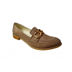 Skórzane mokasyny Natalii beżowe nubuk nr 40