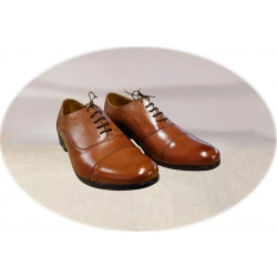 Klasyczne brązowe półbuty ze skóry tęg G nr.40