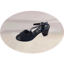 Sandały damskie ze skóry czarne obcas 6 cm nr..36