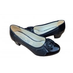 Czółenka damskie ze skóry czarny obc.4 cm nr.37