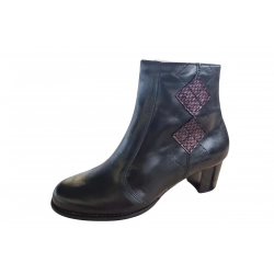 Filipczyk czarne botki ze skóry obcas 5,5 cm nr.40