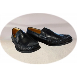 Wygodne Skórzane czarne mokasyny tęg G nr.44