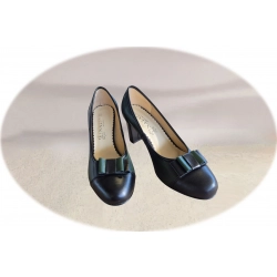 Czółenka damskie ze skóry zielone obc.7cm nr.37