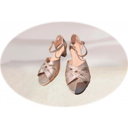 Filipczyk Szersze sandały złote skóra ob.5cm nr.37