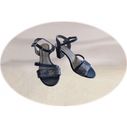 Sandały damskie skórzane granatowe obc.6 cm nr.37
