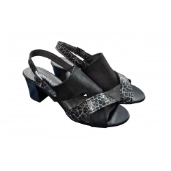 Sandały damskie ze skóry czarny_satyna nr.37 obc.6