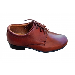 Wygdone skórzane półbuty dziecięce brązowe tęg G nr.28