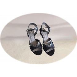 Sandały damskie skórzane czarne obcas 8 cm nr..37