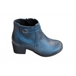 Botki popielate skórzane ob.6cm nr.37