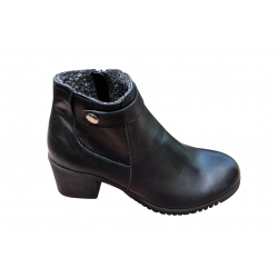 Botki czarne skórzane obc.6cm nr.37